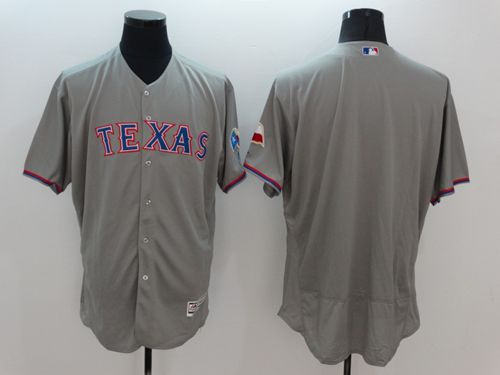 Rangers Blank Grey Flexbase Authentic Collection Stitched MLB Jersey - Click Image to Close